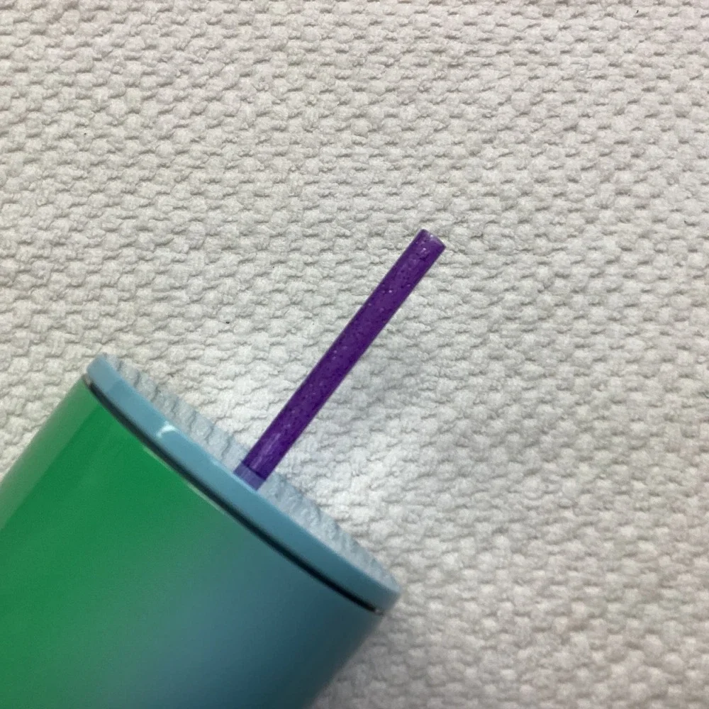 Starbucks 2022‎ Spring Purple Teal Floral Tumbler Double Wall Screw On Lid 24oz